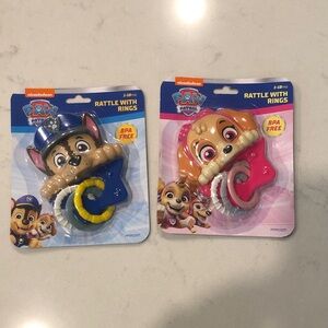 Paw Patrol Rattle with Rings - Blue and Pink